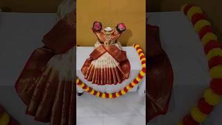 varamahalaxmi saree draping#easy and quick goddess decoration#varalakshmi #shorts#youtubeshorts#yt