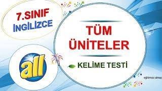 7.Sınıf İngilizce | Tüm Üniteler Kelime Testi