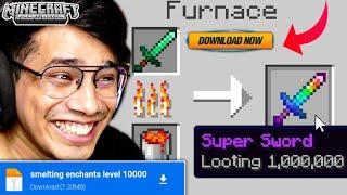 Minecraft but smelting gives op enchants mod download | smelting enchants level 1000