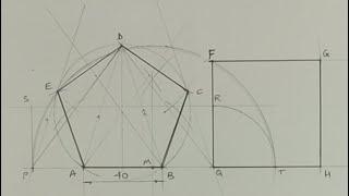 How to convert Pentagon into Square | Area conversion | Technical drawing | Engineering drawing