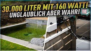 30.000 Liter mit 160 Watt! Ein effizienter Dichtschlämme Koiteich 2023!