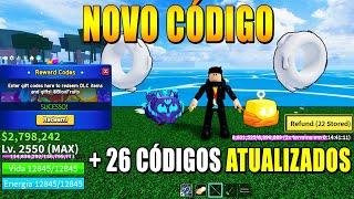 NOVOS CÓDIGOS + 26 CÓDIGOS DE 2X XP BELI E RESET NO BLOX FRUITS 2024 - blox fruit codes...