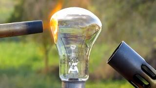 Experiment 100 Watt Bulb Vs Gas Torch(1000 degree Celsius)