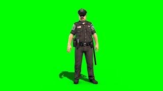 Green Screen Policeman Cop Main Idle Alert - Footage PixelBoom