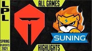 TES vs SN Highlights ALL GAMES | LPL Playoffs Spring 2021 Round 1 | Top Esports vs Suning