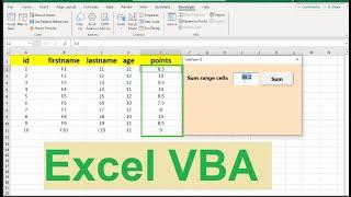 excel vba tutorial - How to sum range cells using for...next in userform Excel VBA