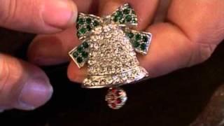 Crystal Bell Brooch