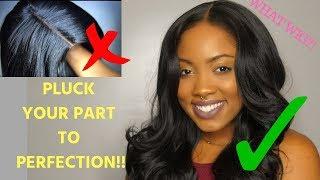 HOW TO PLUCK YOUR PART for beginners (no tweezers)Detailed| ShainaJay