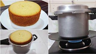 స్పాంజి కేక్ | బేకరీ స్టైల్ కేక్ కుక్కర్ లో | Sponge cake in pressure cooker | Sponge Cake Recipe