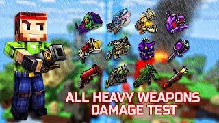 Pixel Gun 3D - ALL Heavy Weapons Shots Damage Test + Reloading Speed