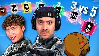 3 vs EVERY SINGLE RANK IN RAINBOW SIX SIEGE (Nugget & Spoit & CoconutBrah)