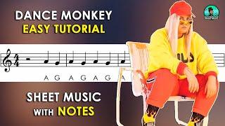 Dance Monkey | Sheet Music with Easy Notes for Recorder, Violin + Piano Backing Track