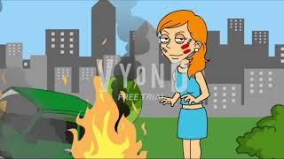 Rosie Steals Her Dad's Car Crashes It Into The GoAnimate Tower/Grounded