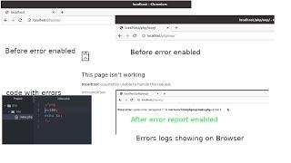 How to enabled php errors reporting logs on web browser | How to fix php errors not showing browser