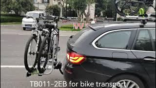 TB011 2EB TRESURALL rear 50mm tow bar bike carrier on road