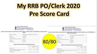 My RRB PO/Clerk Pre Score Card 2020