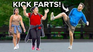 FUNNY Fart Prank in NYC! Kicking Farts into OBLIVION!