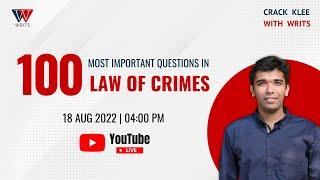 LAW OF CRIMES | QPOINT | KLEE 2022 | AJAY RATNAN | WRITS