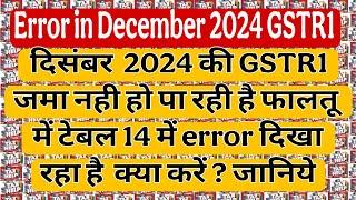 GSTR 1 | Error Showing in Table No14 in GSTR1 Error in Supplies made through ecom Table Filing GSTR1