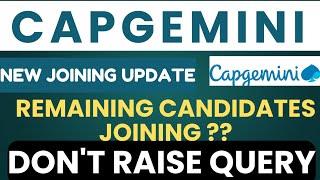 Capgemini Onboarding update news |Capgemini don't raise query latest joining update news