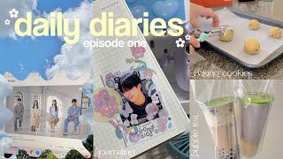 daily diaries ep.01   realistic days at home, journaling, baking cookies, watching k-drama + more