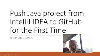 Push Java project from IntelliJ IDEA to GitHub for the first time