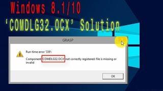 How to fix COMDLG32.ocx missing windows 10/8.1/8/7