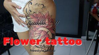 Surabi lempit mama muda/ flower tattoo on feminine