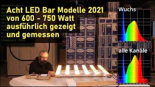 Acht LED Modelle 2021 von 600 - 750 Watt gezeigt und gemessen