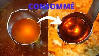 Consommé! How to clarify chicken stock!