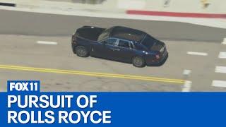 Police chase: Authorities pursuing driver in stolen Rolls-Royce in LA County