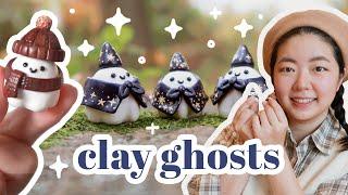  making miniature clay ghosts  autumn & wizard ghost ⭐️ YeppenTube ⭐️