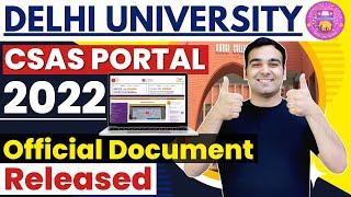 Delhi University CSAS 2022 Portal | Full Details for DU Admission