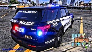 Playing GTA 5 As A POLICE OFFICER City Patrol| HPD|| GTA 5 Lspdfr Mod| 4K