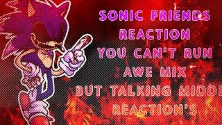 FNF react to You can't run Awe mix / Sonic's and Gachaclub((ε(  -  - )3)) LAZYYYYY