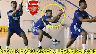 STARBOY RETURNS! BUKAYO SAKA IS BACK IN ARSENAL TRAINING – FANS GO WILD!