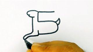 Learn to draw a deer  easily in just 5 numbers. Deer drawing easy from 5.