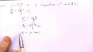 Solving an ODE by Separation of Variables 1