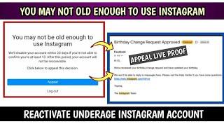 You May Not Be Old Enough To Use Instagram | Recover Instagram Underage Disabled Account 2022