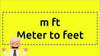 m ft (meter to feet)