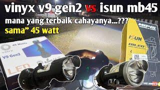 Mini projie Vinyx V9 gen2 vs isum mb45, lampu utama h4, led h4, mini laser, led laser