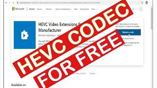 Free HEVC Codec for windows 10 H .265 Video Extension/FreeRedeem a Code HEVC/Microsoft HEVC H265 Cod