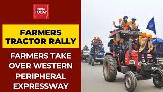 Farm Laws Showdown: Farmers Take Out Tractor March On Western Peripheral Expressway