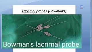 Ophthalmology Instrument Bowman's probe Lacrimal