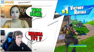 asking people on OMEGLE to 1V1 me on FORTNITE #5