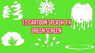 TOP 12 Cartoon Splash Animation FX + SOUND EFFECT Green Screen || By Green Pedia