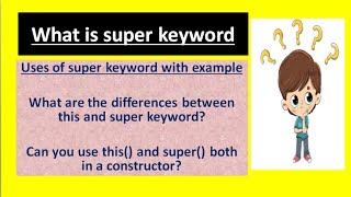 what is super keyword in java Hindi example |what are the difference between this and super keyword