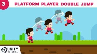 Platform Player Double Jump in 2D - Intermediate Level - Unity 3D Game Engine