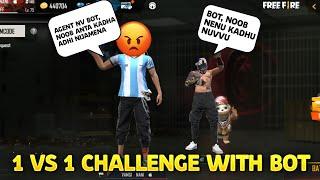 1 vs 1 Challenge With Bot || Op Game play || Vamsi Nani gaming || garena free fire Telugu