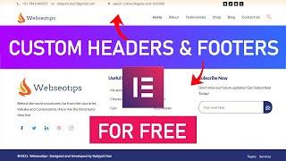 How to create headers and footers using elementor free (elementor header footer tutorial)